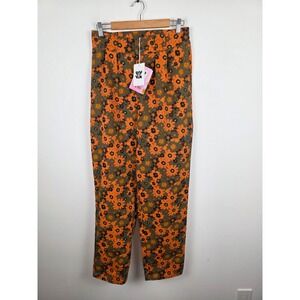 Lucy & Yak NWT Addison Jeans Organic Twill Orange Fleurs Floral Pants 30L